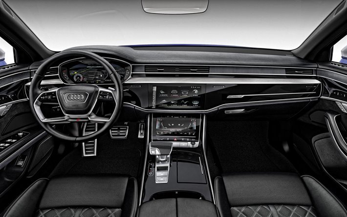 2020, Audi S8, interior, vis&#227;o interna, painel frontal, novo S8 interior, carros alem&#227;es, Audi