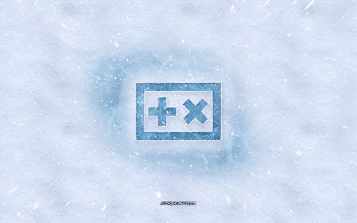Martin Garrix logo, hiver les concepts, la texture de la neige, la neige fond, Martin Garrix, embl&#232;me de l&#39;hiver de l&#39;art