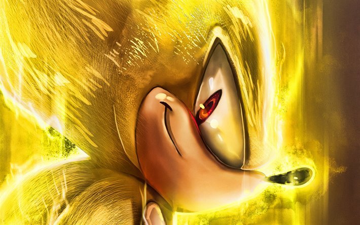 Yellow Sonic, 4k, Sonic The Hedgehog, poster, 2020 movie, Sonic