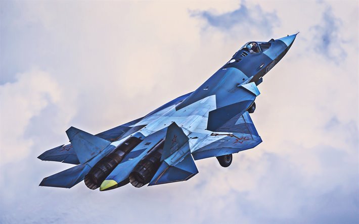 Sukhoi Su-57, Т-50, jet fighters, Felon, Su-57, Russian Air Force, Russian Army