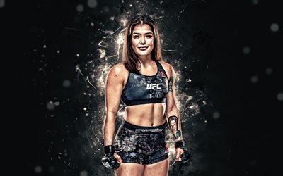 Tracy Cortez, 4k, white neon lights, American fighters, MMA, UFC, female fighters, Mixed martial arts, Tracy Cortez 4K, UFC fighters, MMA fighters