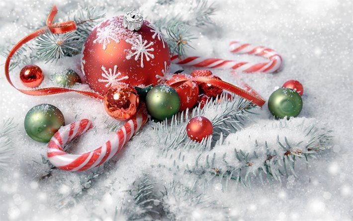 Noel dekorasyon, Mutlu Noeller, Mutlu Yeni Yıl, kış, kar, Noel candy
