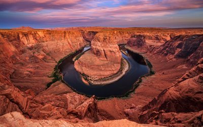 Horseshoe Bend, Horseshoe, Colorado River, slingrar sig, Canyon, Glen Canyon, USA, Arizona