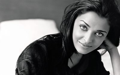Aishwarya Rai, 5k, l&#39;actrice Indienne, portrait, sourire, belle femme