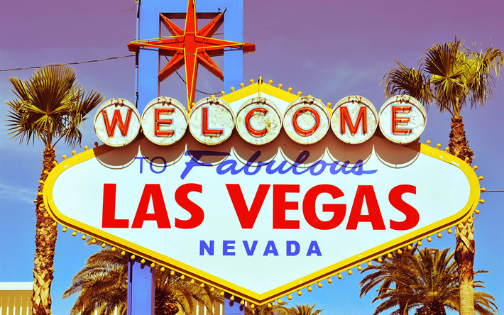 Las Vegas, 4k, Nevada, casino, Am&#233;rica, EUA