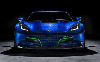 Chevrolet Corvette Grand Sport, 4k, Genovation GXE, 2018 cars, electric cars, supercars, Chevrolet Corvette, tuning, Chevrolet