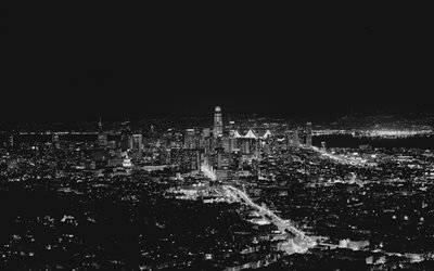 サンフランシスコ, モノクロ, 4k, 高層ビル群, 米国, 米