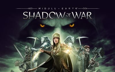Middle Earth Shadow Of War, 4k, 2018 games, RPG, poster