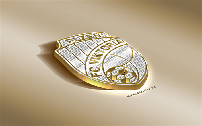 نادي فيكتوريا بلزن, التشيك لكرة القدم, الذهبي الفضي شعار, بلزن, جمهورية التشيك, التشيكية الدوري الأول, 3d golden شعار, الإبداعية الفن 3d, كرة القدم