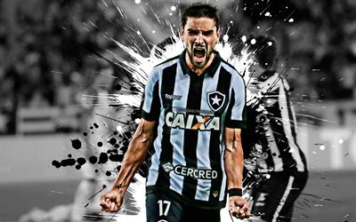 Rodrigo Pimpao, Botafogo, Brazilian football player, striker, goal, joy, portrait, Serie A, Brazil, Pimpao, football
