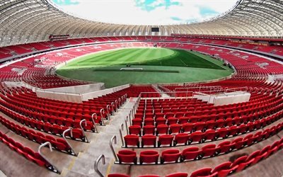 El Estadio Beira-Rio, el Internacional SC estadio de Porto Alegre, Brasil, en el interior de la vista, el rojo significa, Brasile&#241;o estadio de f&#250;tbol, Serie a, el Internacional, el Estadio Jos&#233; Pinheiro Borda