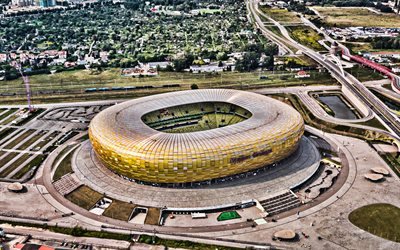 Pge Arena, aerial view, HDR, Stadion Energa Gdansk, Baltic Arena, polish stadiums, football stadion, Gdansk, Poland, Lechia Gdansk Stadium