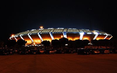San Nicola-Stadion, Saint Nicholas Stadium, Bari, Italien, FC Bari 1908 Stadium, Italiensk fotboll stadion, natt