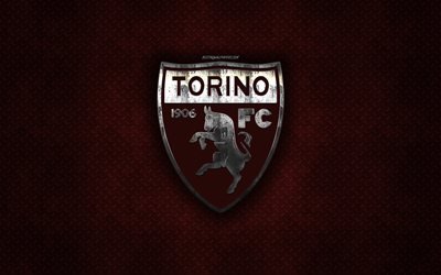 Torino FC, Italiensk fotboll club, brun metall textur, metall-logotyp, emblem, Udine, Turin, Serie A, kreativ konst, fotboll