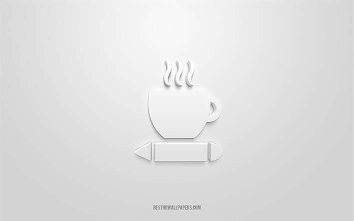 Business Breakfast 3d icon, white background, 3d symbols, Business Breakfast, Business icons, 3d icons, Business Breakfast sign, Business 3d icons