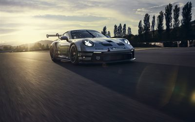 Porsche 911 GT3 Cup, 2021, vista frontal, carro de corrida, tuning 911 GT3, carros esportivos alem&#227;es, Porsche