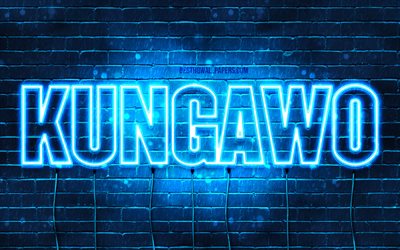 Kungawo, 4k, wallpapers with names, Kungawo name, blue neon lights, Happy Birthday Kungawo, popular south african male names, picture with Kungawo name