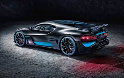 Bugatti Divo, 2021, esterno, vista posteriore, auto sportiva di lusso, nuovo blu Divo, supercar svedesi, Bugatti