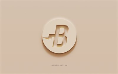 Burstcoin-logo, ruskea kipsi tausta, Burstcoin 3d-logo, kryptovaluutta, Burstcoin-tunnus, 3d-taide, Burstcoin