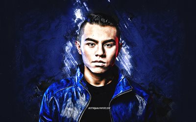 Carta, Chinese DJ, portrait, blue stone background, DJ Carta, EDM, popular DJs