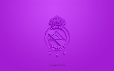 Club Real Potosi, creative 3D logo, purple background, Bolivia Primera Division, 3d emblem, Bolivian football Club, Bolivia, 3d art, football, Club Real Potosi 3d logo