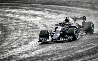 Red Bull RB14, 2018, Daniel Ricciardo, racing car, race, rain, F1, Formula 1, Red Bull