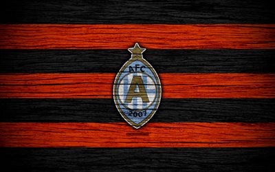 AFC Eskilstuna, 4k, Allsvenskan, soccer, football club, Sweden, AFC Eskilstuna FC, emblem, wooden texture, FC AFC Eskilstuna