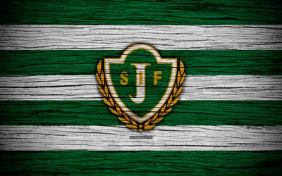 Jonkopings FC, 4k, de la premier league, f&#250;tbol, club de f&#250;tbol, Suecia, Jonkopings, emblema de madera, la textura, el FC Jonkopings