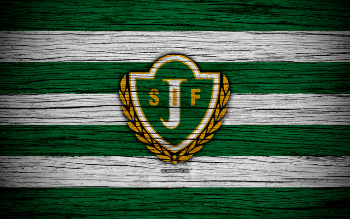 Jonkopings FC, 4k, Allsvenskan, soccer, football club, Sweden, Jonkopings, emblem, wooden texture, FC Jonkopings