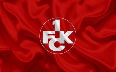 Kaiserslautern FC, FCK, 4k, red silk flag, German football club, logo, emblem, 2 Bundesliga, football, Kaiserslautern, Germany, Second Bundesliga