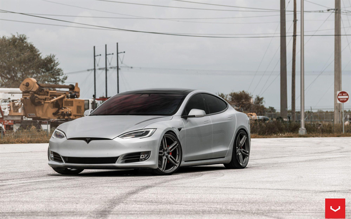 Tesla Model S, tuning, 2018 autoja, Vossen Py&#246;r&#228;t, HF-1, tunned Malli S, Tesla