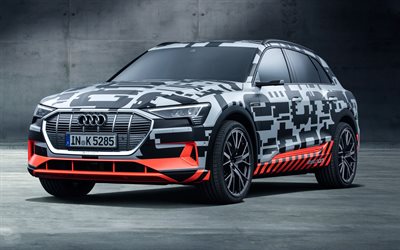 Audi e-Tronプ, 4k, チューニング, 2020年までの車, Suv, Audi e-Tron, 電気自動車, Audi