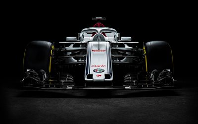 Ren C37, 4k, Bilar 2018, Formel 1, F1, HALO, Ren 2018, F1-bilar, nya Sauber F1, Formula One, nya Sauber C37, Alfa Romeo Sauber F1 Team