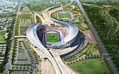 Incheon Asiad Main Stadium, Incheon Stadium, South Korean Football Stadium, Incheon, South Korea, modern sports arenas