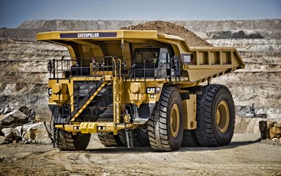 Caterpillar 789D, 4k, mining truck, 2019 trucks, opencast, quarry, Cat 789D, big truck, Caterpillar, trucks, HDR