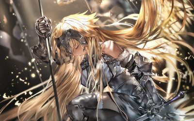 DOLUNAY kılıcı ile Jeanne d Arc, Fate Apocrypha, karanlık, Kader, B&#252;y&#252;k Sipariş, Jeanne d Arc, manga, Kader Serisi, T&#220;R-