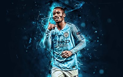 Gabriel İsa, gol, Manchester City FC, Brezilyalı futbolcular, futbol, Gabriel Fernando de Jesus, joy, Premier Lig, Manchester City, neon ışıkları, İngiltere
