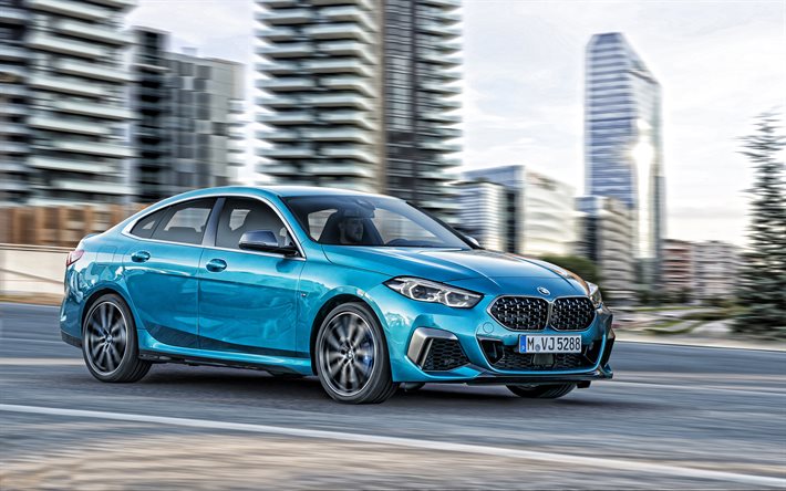 2020, BMW 2-Sarja Gran Coupe, 4K, n&#228;kym&#228; edest&#228;, BMW 2, ulkoa, uusi sininen 2-Sarja Gran Coupe, Saksan autoja, BMW