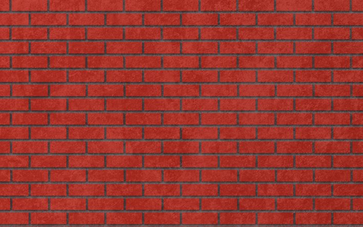 4k, rouge brickwall, macro, le rouge des briques, des briques de textures, mur de briques rouges, briques, mur de briques rouges arri&#232;re-plan, la pierre rouge d&#39;arri&#232;re-plan