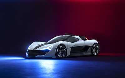 Apex AP-0 Concept, 2020, front view, exterior, new sports cars, electric sports cars, Apex