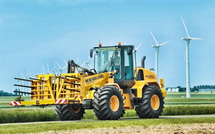 New Holland W170C, 4k, pala cargadora frontal, 2020 tractores, maquinaria agr&#237;cola, tractores, cosecha, New Holland