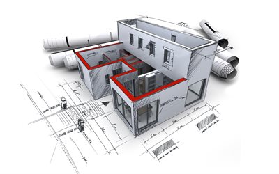 house drawing, architect concepts, 3d drawing, engineering, house design, architecture
