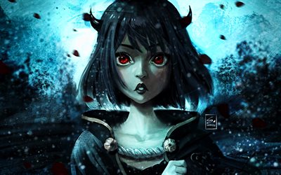 Kırmızı gözler, Siyah Yonca karakteri ile Secre Swallowtail, manga, Siyah Yonca, karanlık, kız