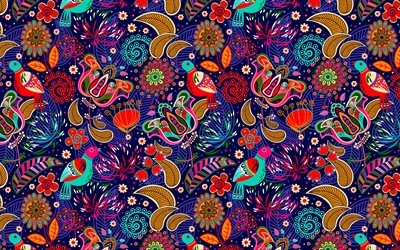 indiana ornamentos florais textura, indiana padr&#227;o Floral, textura floral, indiana ornamento de fundo, ornamento textura
