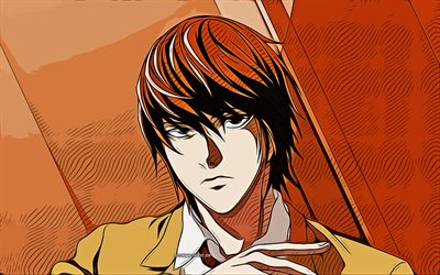 Light Yagami, Death Note, 4k, vector art, Light Yagami drawing, creative art, Light Yagami art, vector drawing, anime characters, Yagami Light, Death Note characters