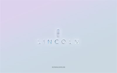 Lincoln logo, cut out 3d text, white background, Lincoln 3d logo, Lincoln emblem, Lincoln, embossed logo, Lincoln 3d emblem