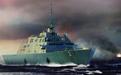 uss fort worth, lcs-3, littoral combat ship, amerikanisches kriegsschiff, us navy, kriegsschiffe, usa