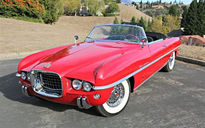 Dodge Firearrow IV Convertible, retro cars, 1954 cars, red cabriolet, american cars, Dodge