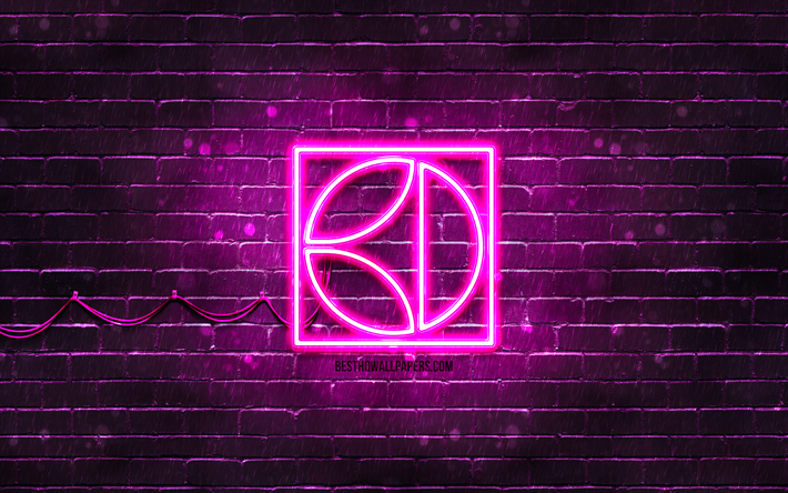 logo violet electrolux, 4k, brickwall violet, logo electrolux, marques, logo n&#233;on electrolux, electrolux