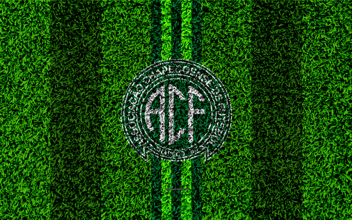 Chapecoense SC, 4k, futbol &#231;im, logo, Brezilyalı Futbol Kul&#252;b&#252; amblemi, yeşil beyaz &#231;izgiler, Chapeco, Brezilya, La Brasileiro, Brezilyalı Bir Şampiyonluk Serisi, FC Chapecoense Serie